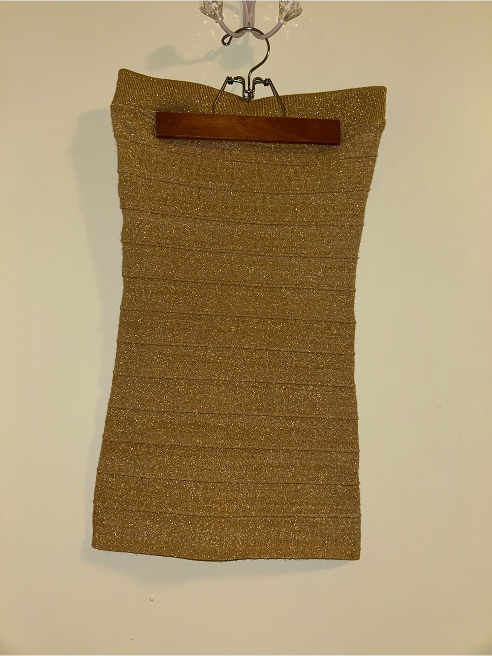 Shimmery Gold Bandage Tube Dress